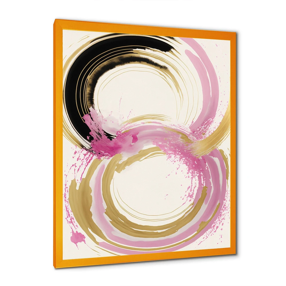 Pink And Gold Curves IV Wall Art