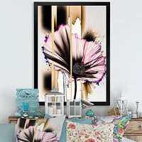 Pink Gerbera Flower On Abstract Fusion Wall Art