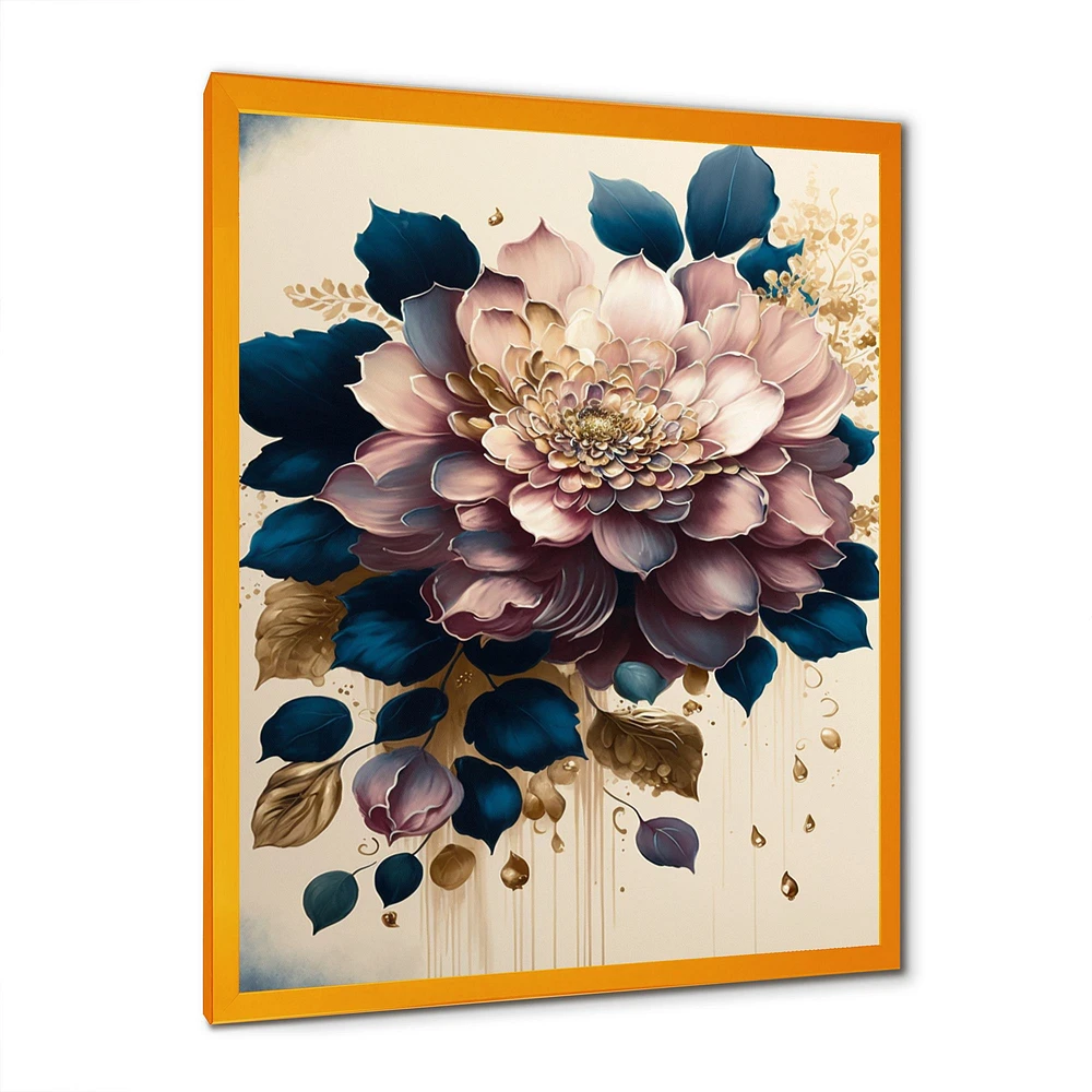 Deep Pink Dahlia Floral Design I Wall Art