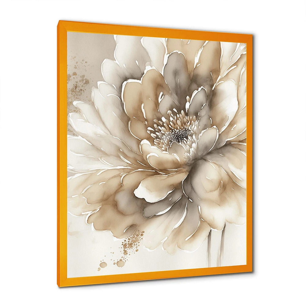 Single Beige Flower IV Wall Art