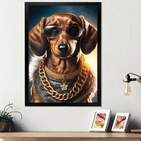 Dachshund Gangster NYC V Wall Art