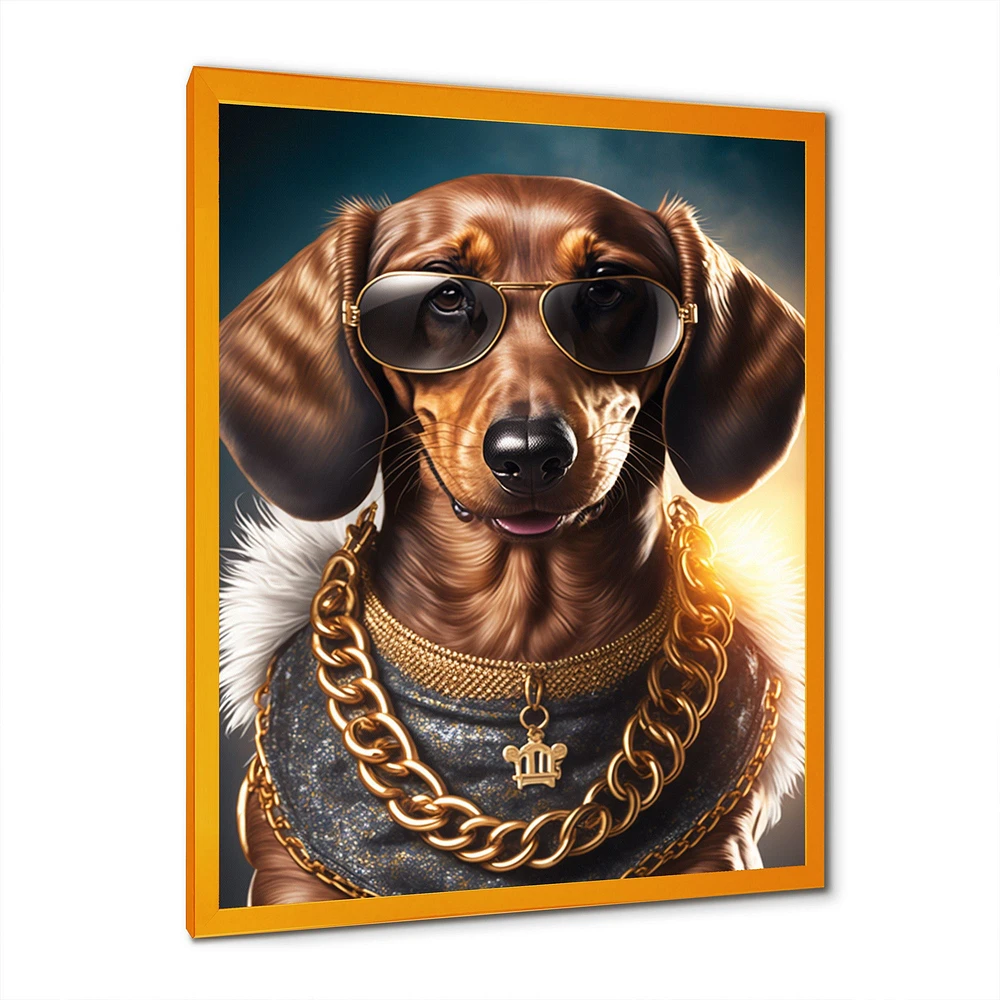 Dachshund Gangster NYC V Wall Art