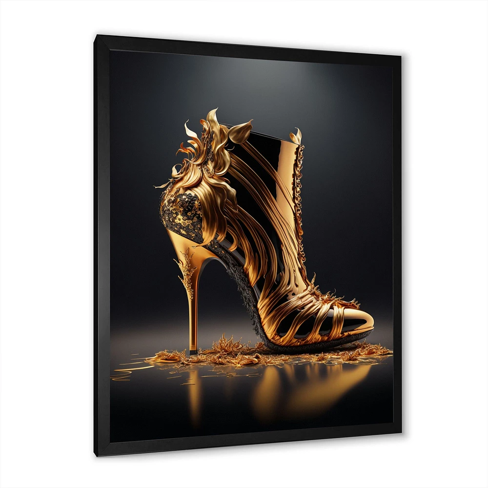 Golden Mechanic High Heel Wall Art