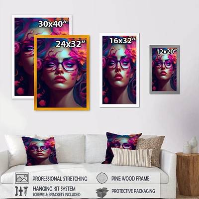 Woman With Blue Hair Wall Art