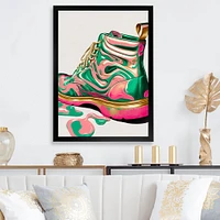 Pink And Green Art Deco Army Shoes Wall