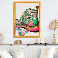 Pink And Green Art Deco Army Shoes Wall