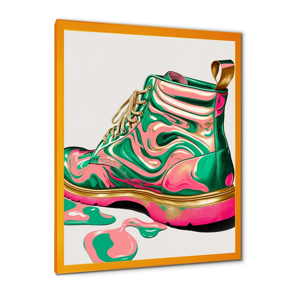 Pink And Green Art Deco Army Shoes Wall