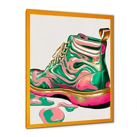 Pink And Green Art Deco Army Shoes Wall