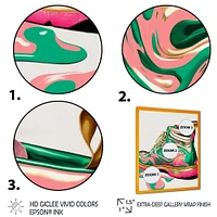Pink And Green Art Deco Army Shoes Wall