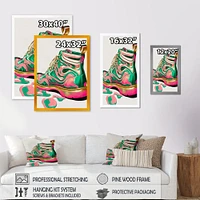 Pink And Green Art Deco Army Shoes Wall