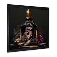 Chic Perfume Bottle With Pink Roses I Wall Art