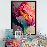 Multicolor Liquid Ink Tulip Flowers I Wall Art