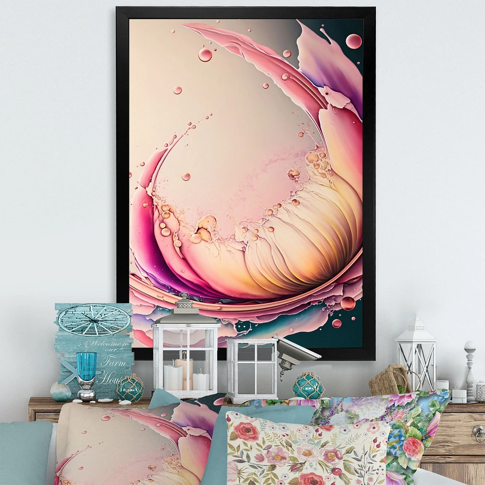 Multicolor Liquid Ink Tulip Flowers IV Wall Art