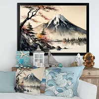 Japanese Landscape Watercolor Wall Art