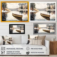 Winter Scene With Canoe Wall Art