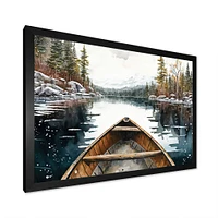 Winter Canoe Scenery I Wall Art