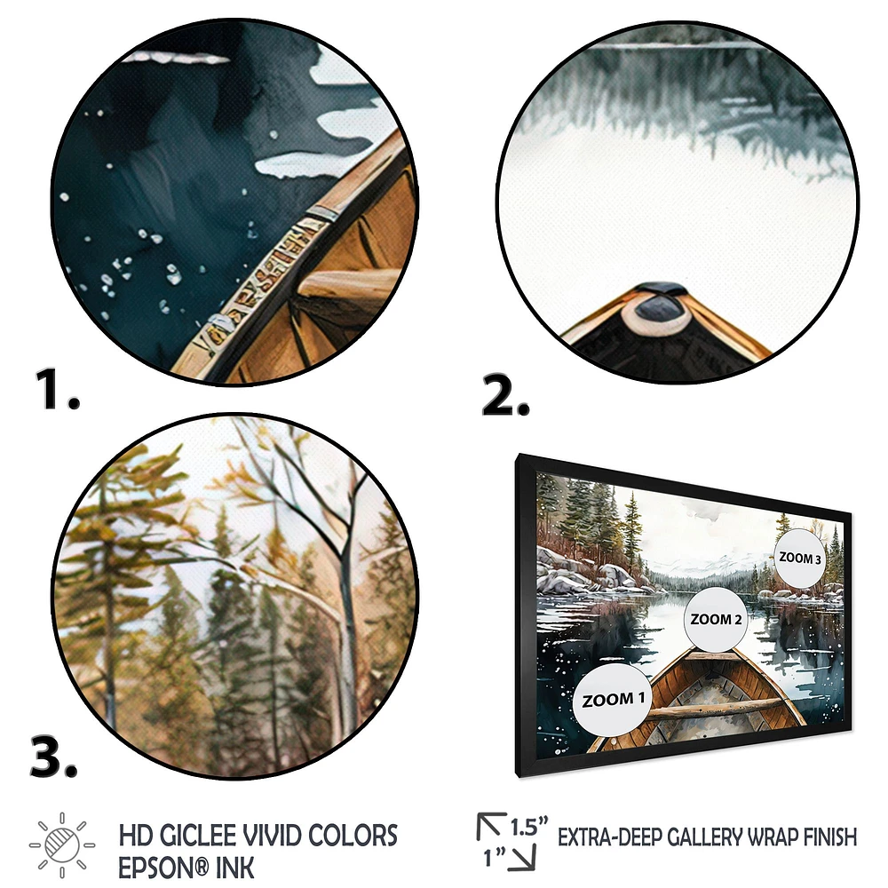 Winter Canoe Scenery I Wall Art