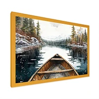 Winter Canoe Scenery I Wall Art