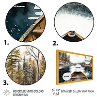 Winter Canoe Scenery I Wall Art