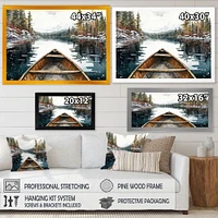 Winter Canoe Scenery I Wall Art