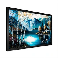 Cabin By A Lake Fall Wall Art