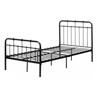 Cotton Candy Twin Metal Platform Bed with Headboard and Footboard by South Shore Furniture - Black