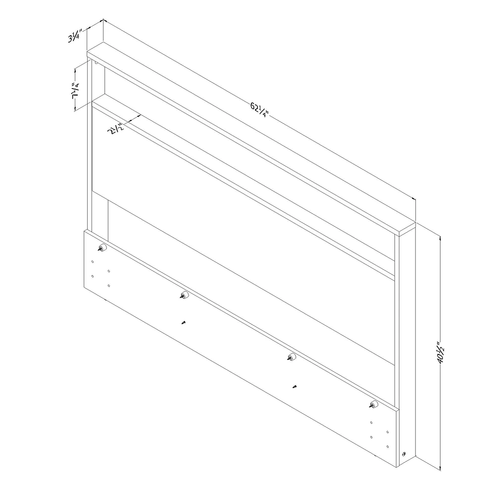 South Shore Furniture Cavalleri Full/Queen Headboard with Storage Shelf - Nordik Oak