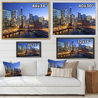 Chicago River with Bridges at Sunset  Wall Art