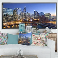 Chicago River with Bridges at Sunset  Wall Art