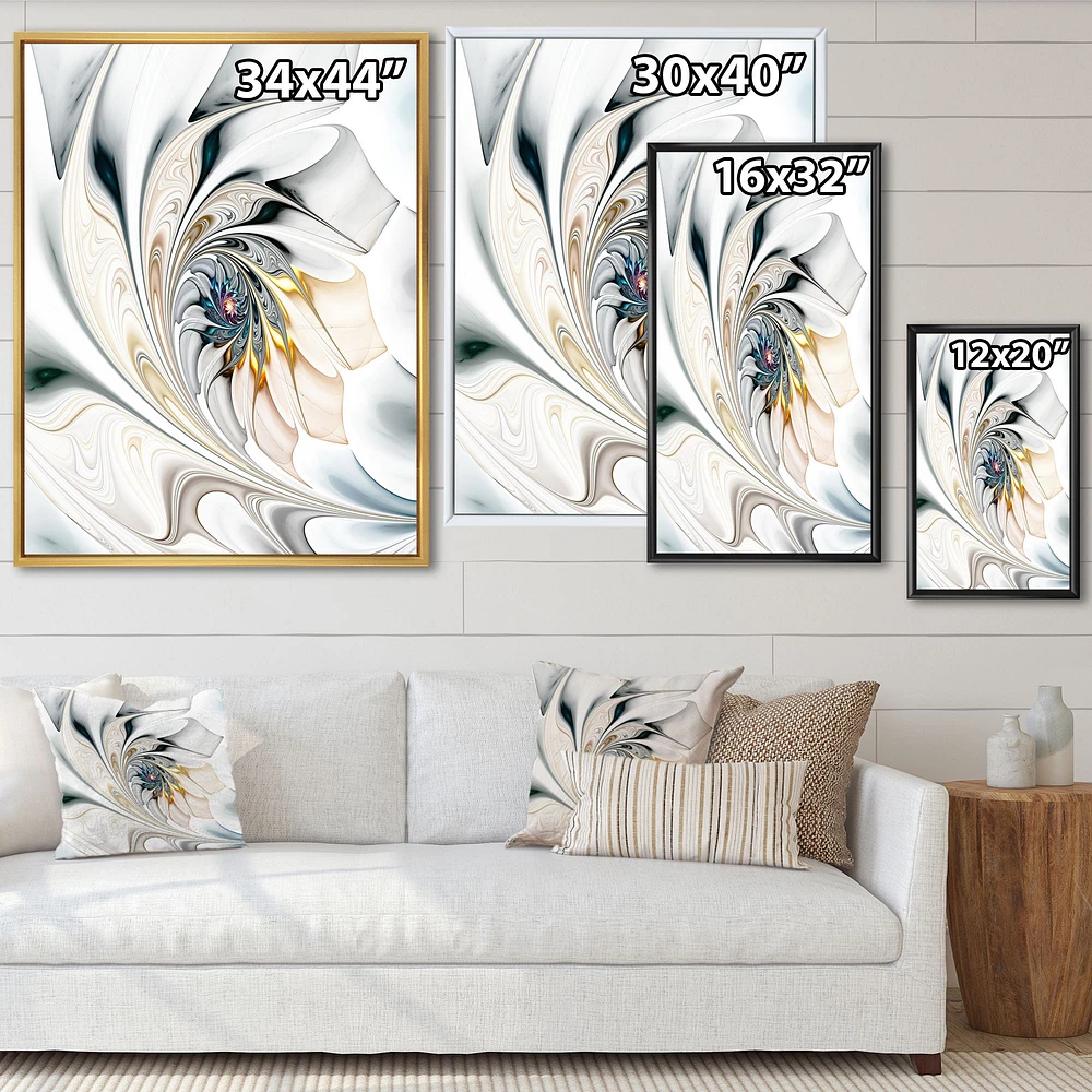 White Stained Glass  Wall Art Canvas