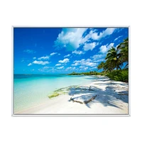 Tropical Beach with Palm Shadows  Canvas Print