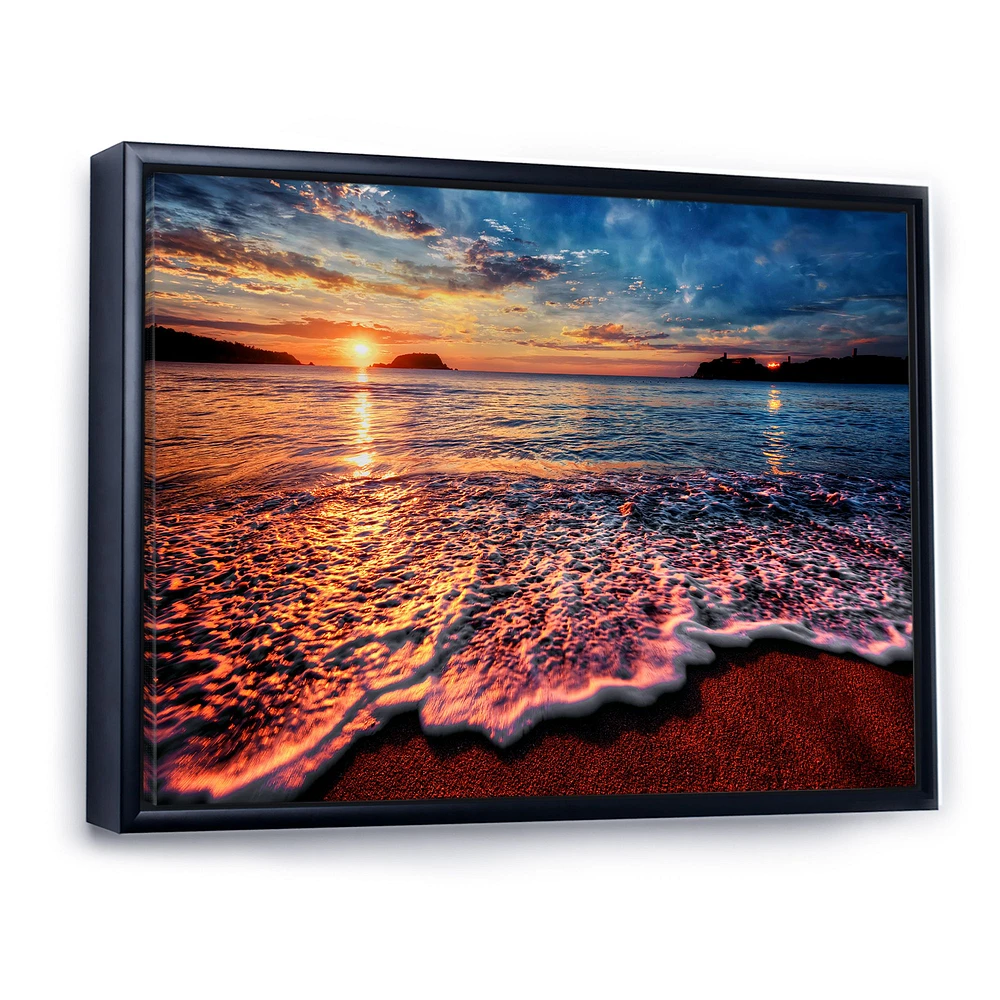 Peaceful Evening Beach View  Canvas Art Print