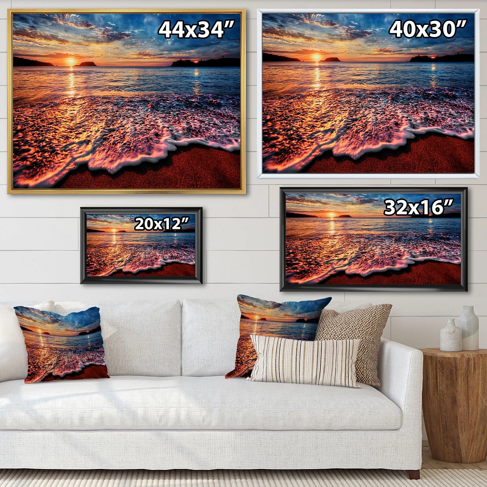 Peaceful Evening Beach View  Canvas Art Print