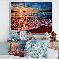 Peaceful Evening Beach View  Canvas Art Print