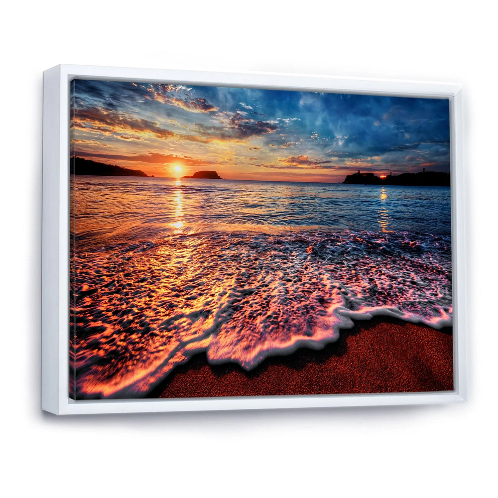 Peaceful Evening Beach View  Canvas Art Print