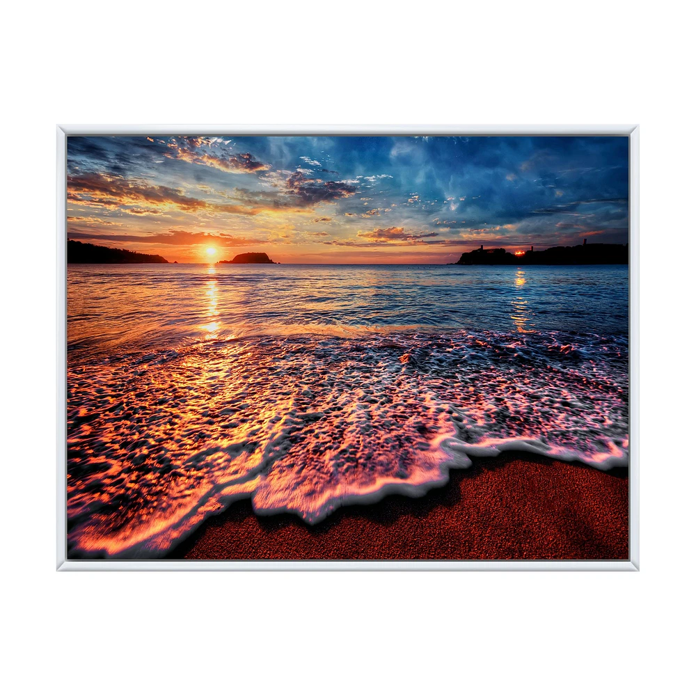 Peaceful Evening Beach View  Canvas Art Print