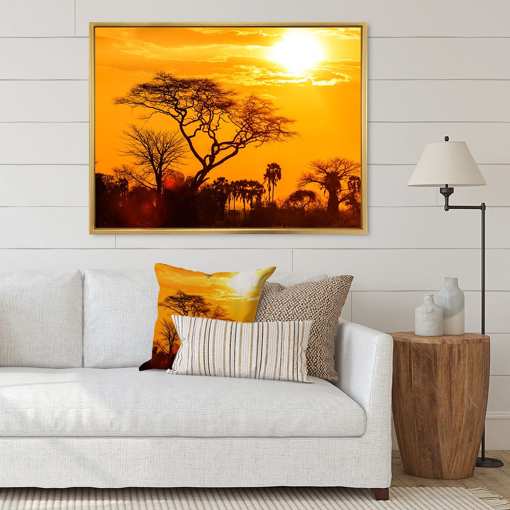 Orange Glow of African Sunset  Wall Art