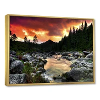 Toile « Rocky Mountain River at Sunset »