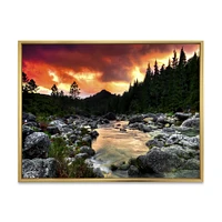 Toile « Rocky Mountain River at Sunset »