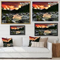 Rocky Mountain River at Sunset  Wall Art