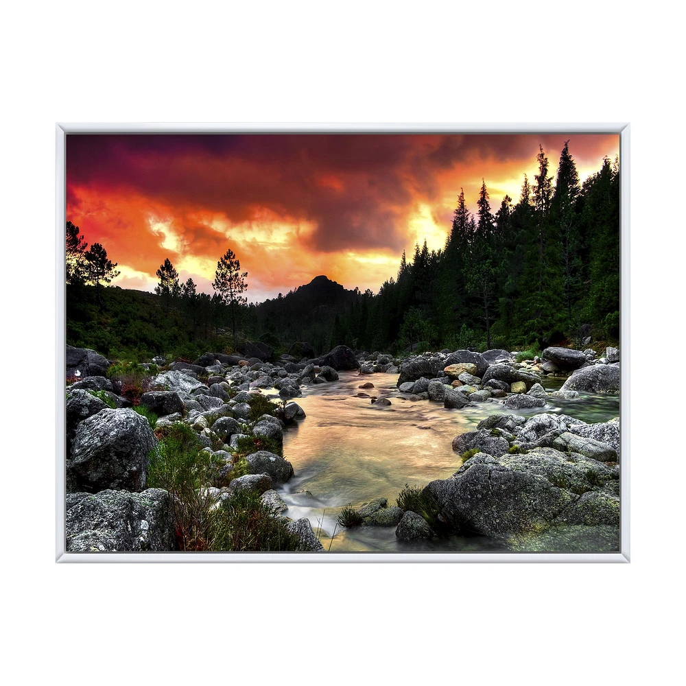 Rocky Mountain River at Sunset  Wall Art