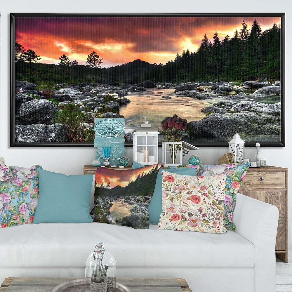 Rocky Mountain River at Sunset  Wall Art