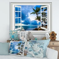 Window Open to Cloudy Blue Sky  Wall Art