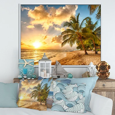 Gorgeous Beach of Island Barbados  Canvas Wall Art Print