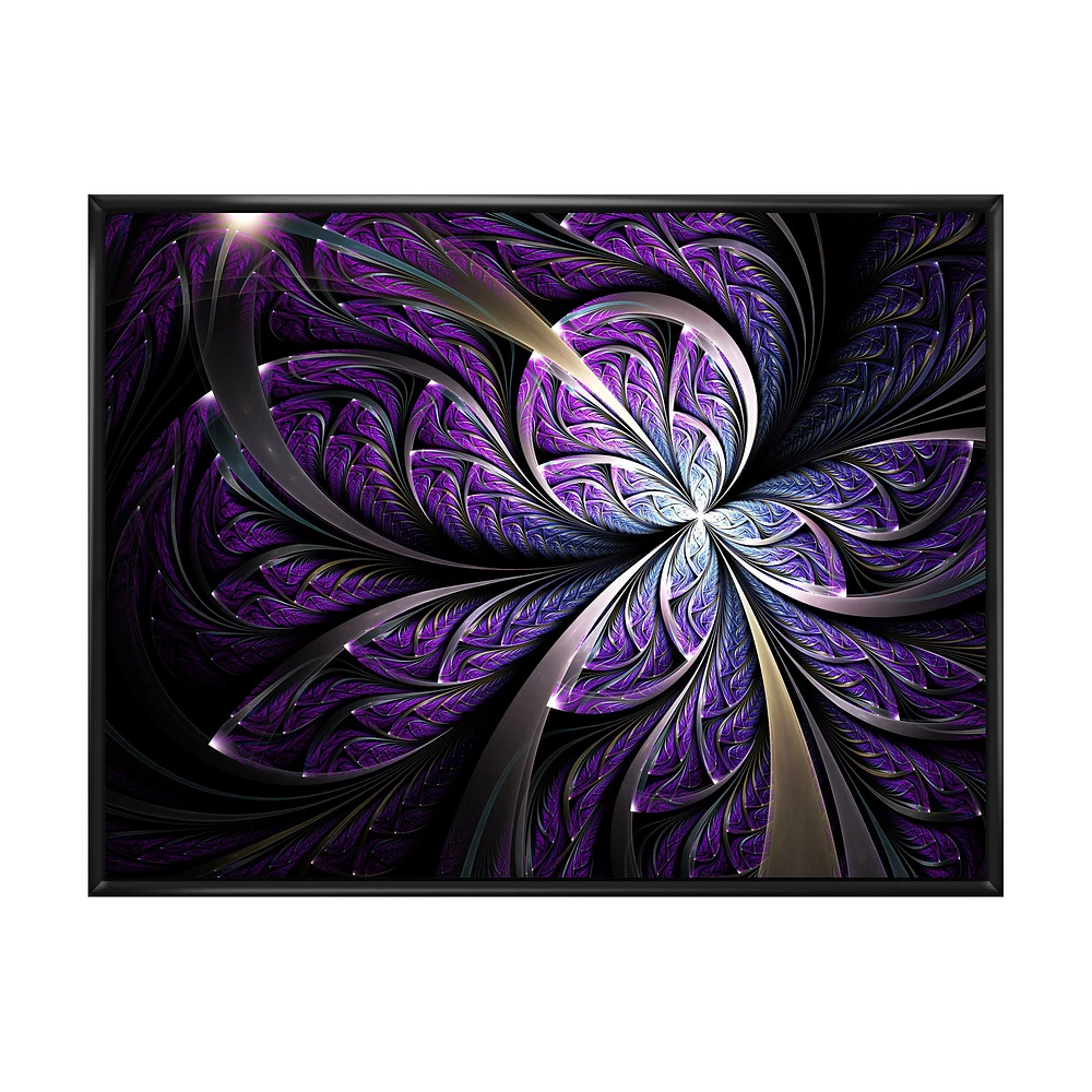 Toile  imprimée « Glittering Purple Fractal Flower »