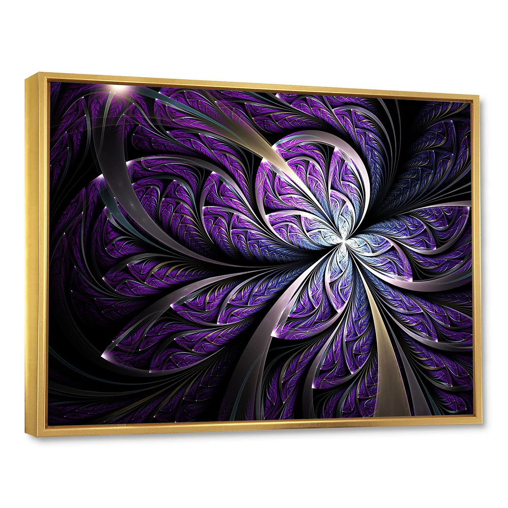 Glittering Purple Fractal Flower  Canvas Art Print