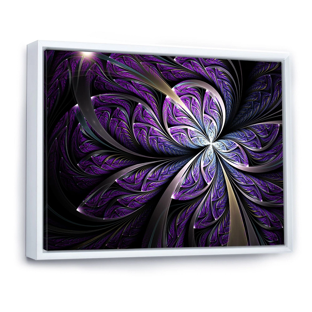 Toile  imprimée « Glittering Purple Fractal Flower »