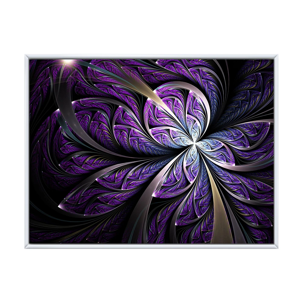 Glittering Purple Fractal Flower  Canvas Art Print