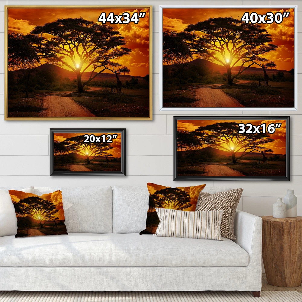 African Sunset with Lonely Tree  Wall Art