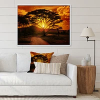 African Sunset with Lonely Tree  Wall Art